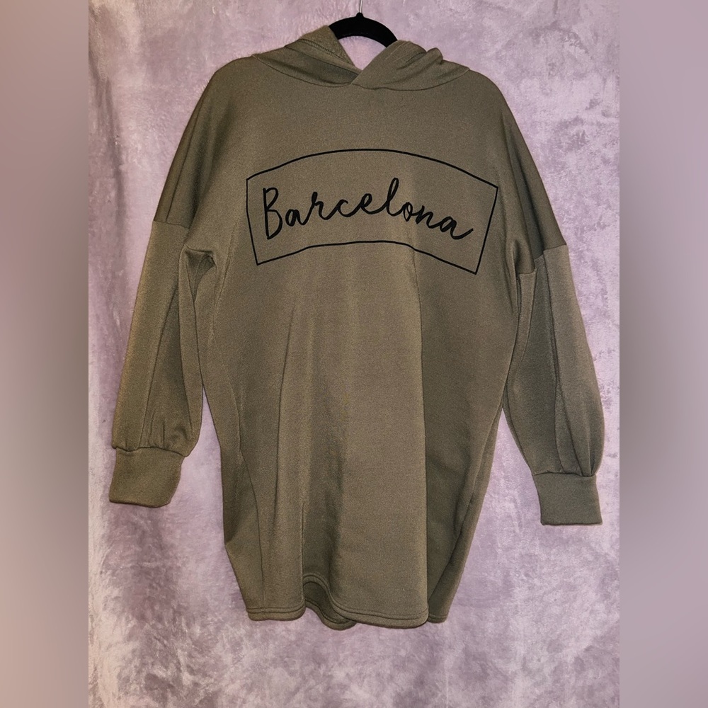 OVERSIZED Hooded Sweatshirt Dress Boohoo Size 12